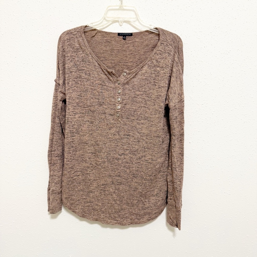 Staccato Brown Long Sleeve Henley Top